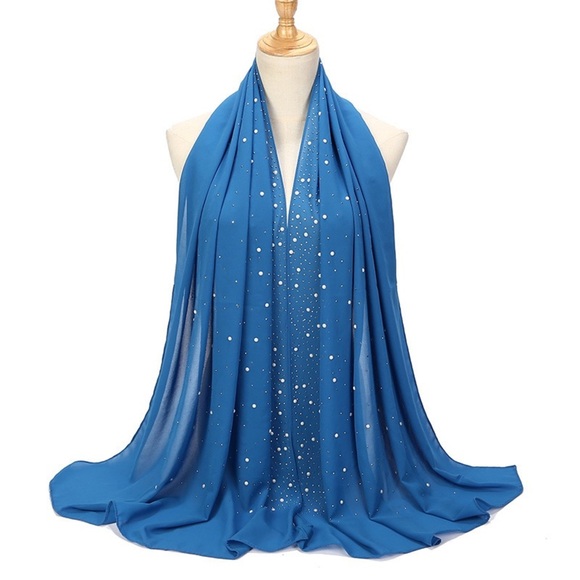 hijabs/scarfs/ shawl solid color shiny chiffon scarf hijab - Picture 4 of 16